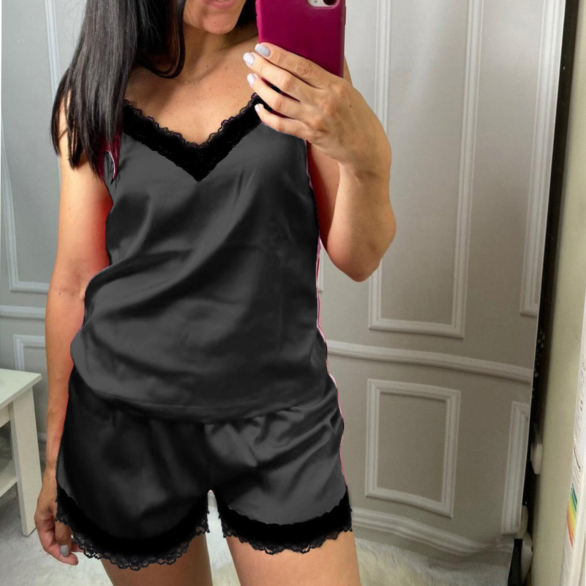 Satin Cami Shorts Set