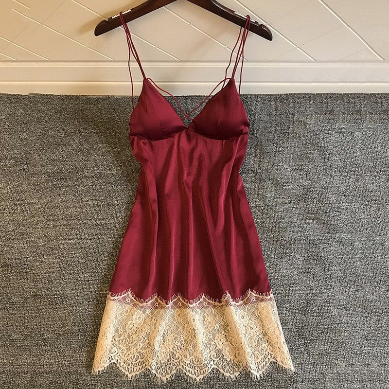 Lace Hem Satin Nightdress