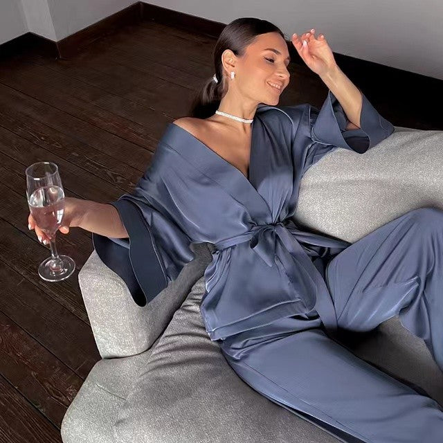 Satin Pants Pyjama Set