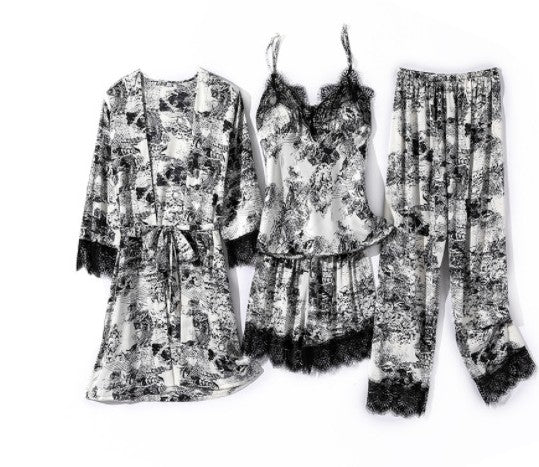 Printed Robe Multi-Piece Set