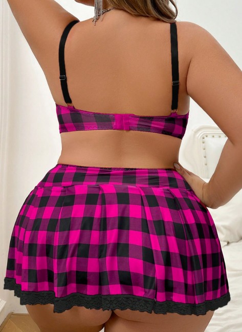 Plaid Skirt Costume Set
