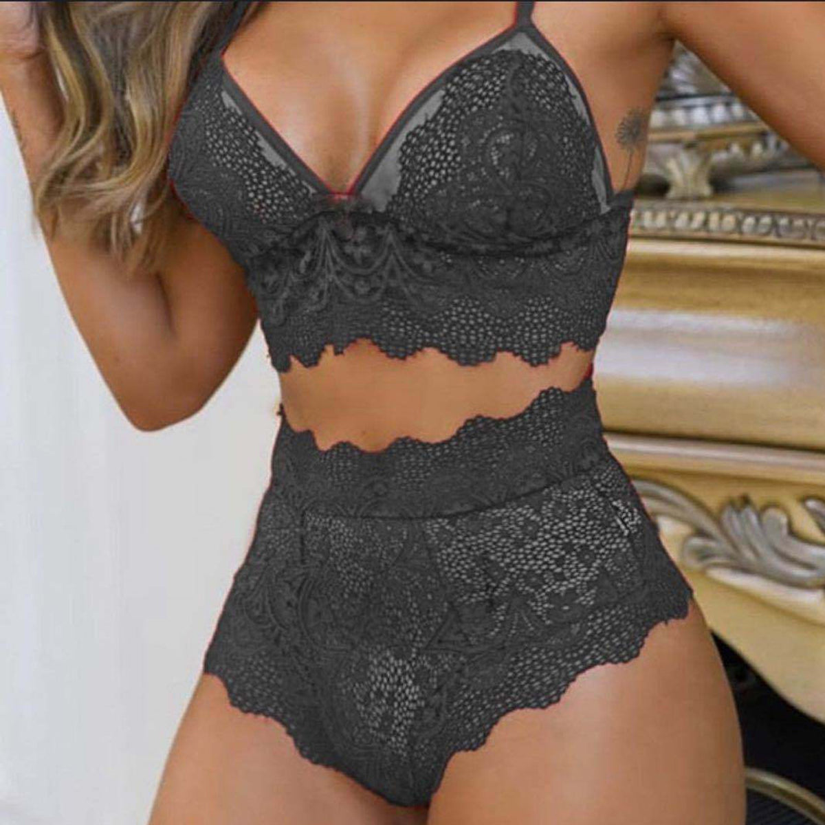 Lace High-Waist Set
