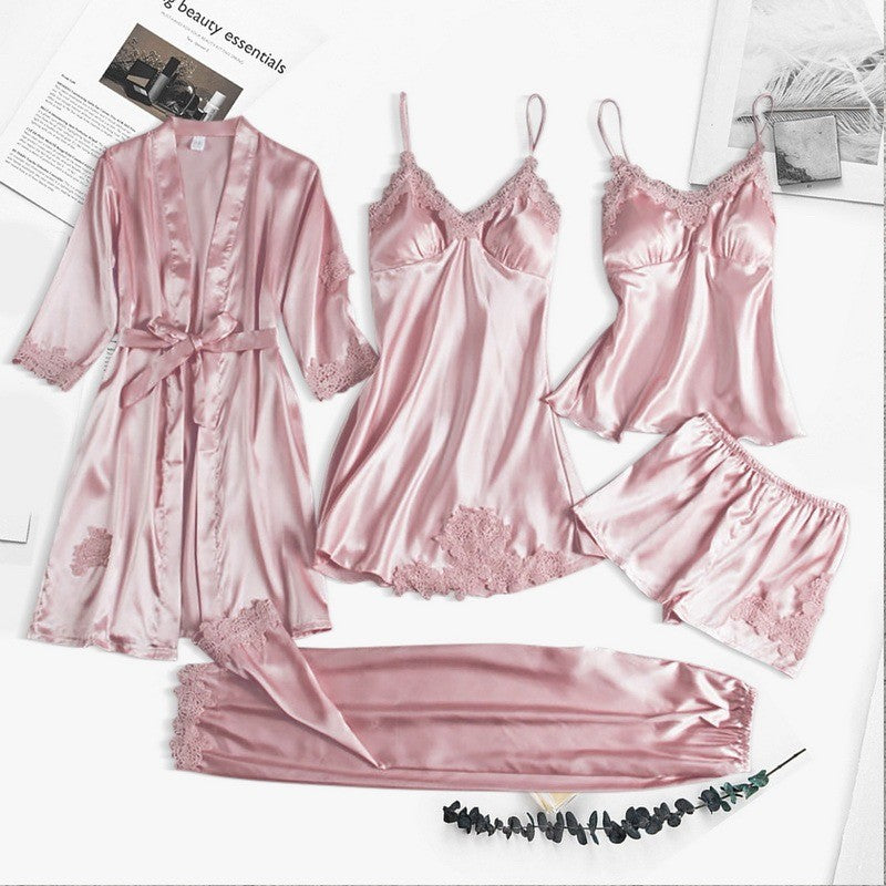 Satin Robe 5-Piece Set