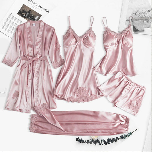 Satin Robe 5-Piece Set