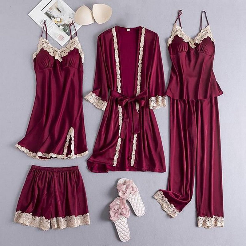 Satin Robe 5-Piece Set