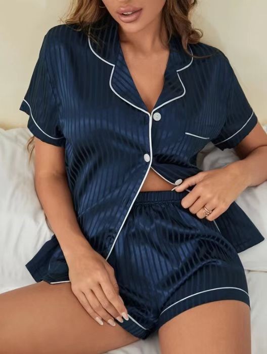Satin Short Sleeve Shorts Set