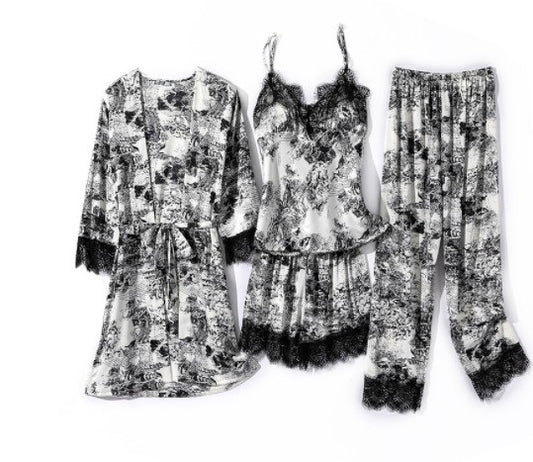 Printed Robe Multi-Piece Set