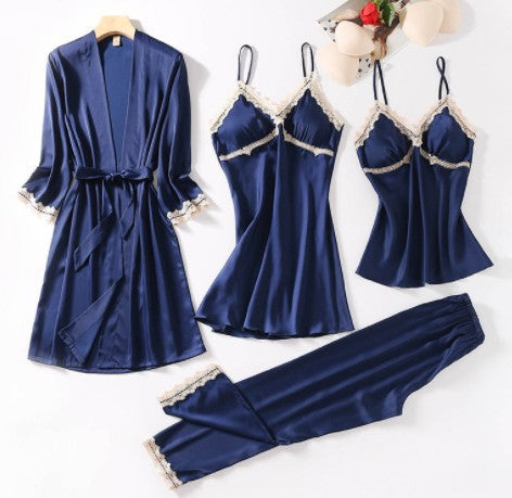 Satin Robe 4-Piece Set