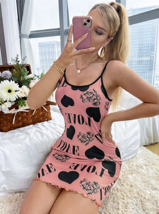 Printed Satin Nightdress