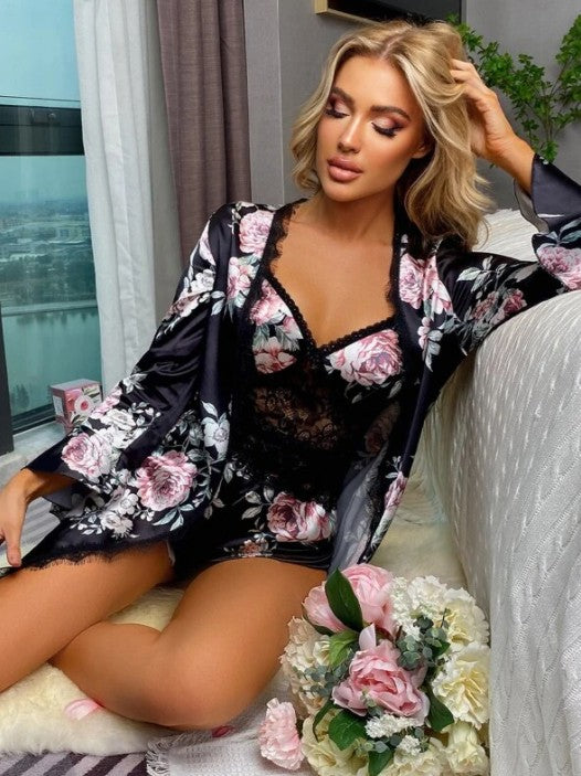 Printed Robe Set