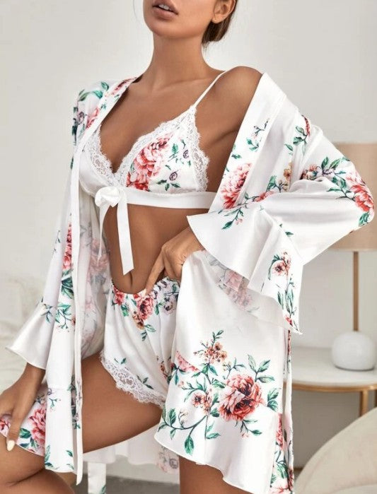 Printed Robe 3-Piece Set