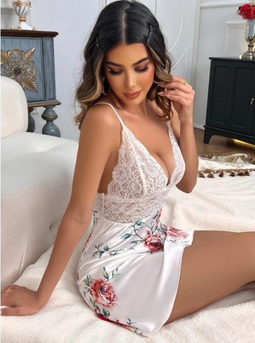 Printed Satin Nightdress