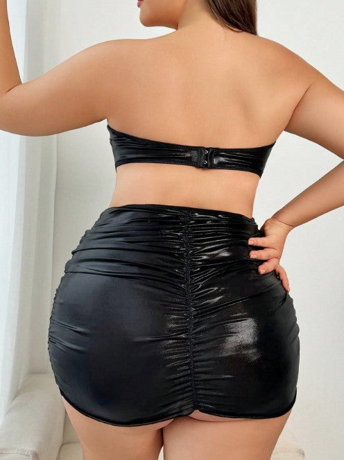 Faux Leather Tube Dress
